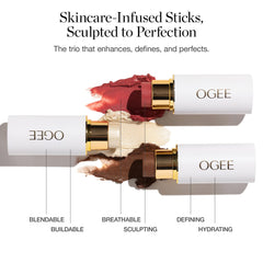 Ogee highlighter stick close-up reveals luminous radiant glow.