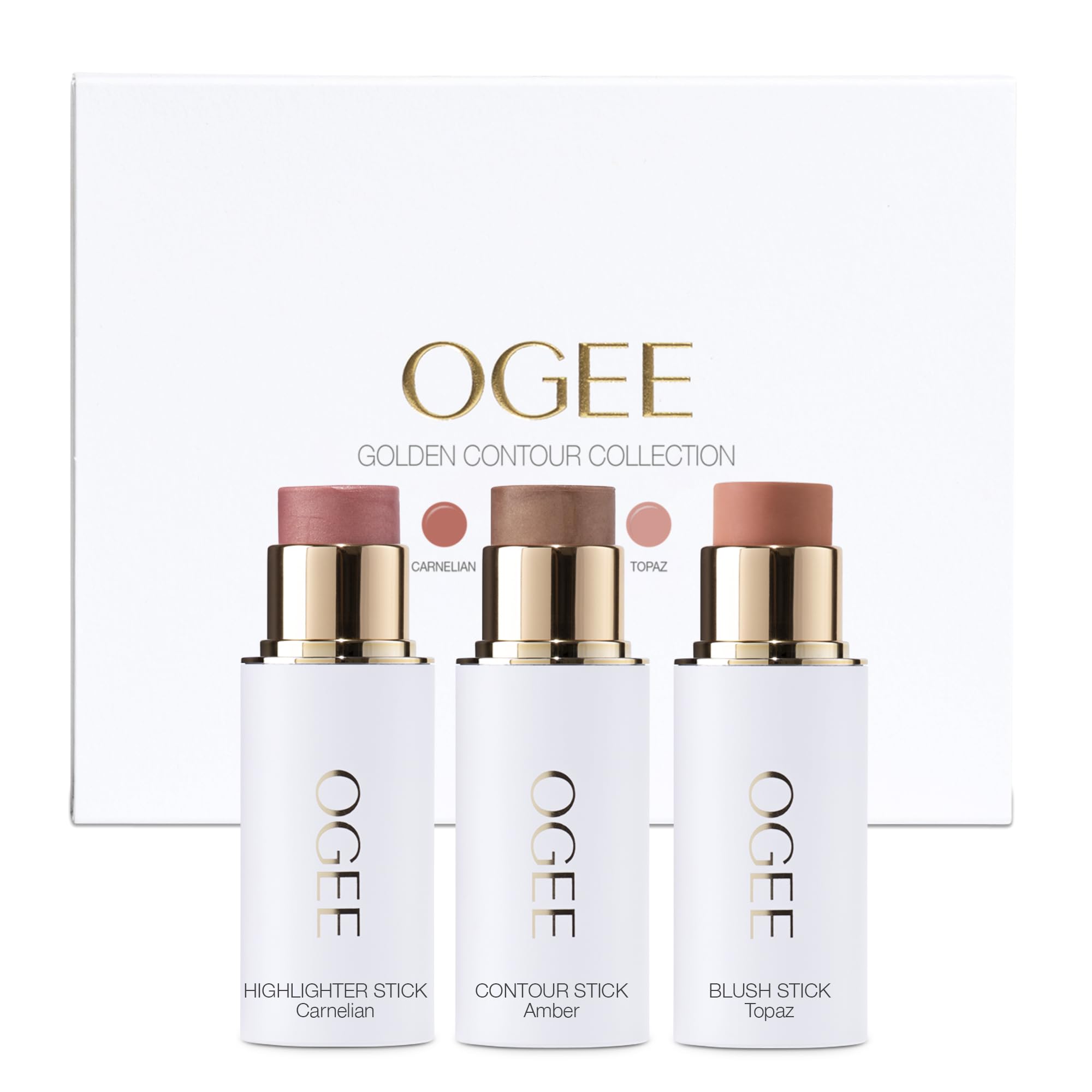 Ogee Face Stick Trio packaging for on-the-go glow styling