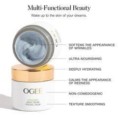 Ogee Indigo Dream Renewal Cream shows Blue Tansy Oil for a refreshing, soothing feel.