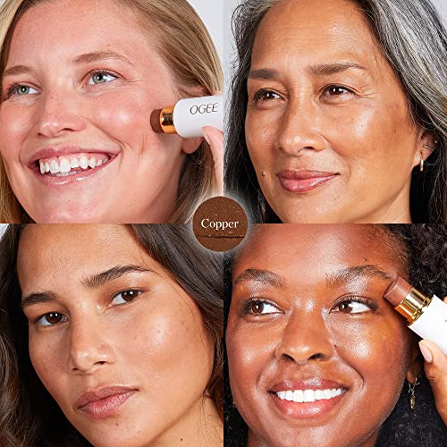 Ogee on-the-go glow compact hints at portable beauty routine.