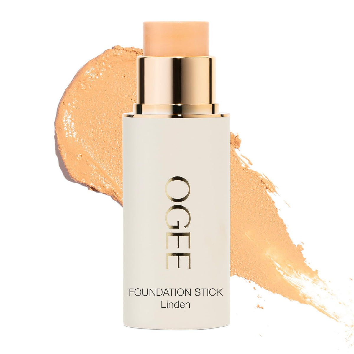 Ogee Sculpted Complexion Foundation Stick Linden 125N light beige provides balanced tone and seamless coverage.