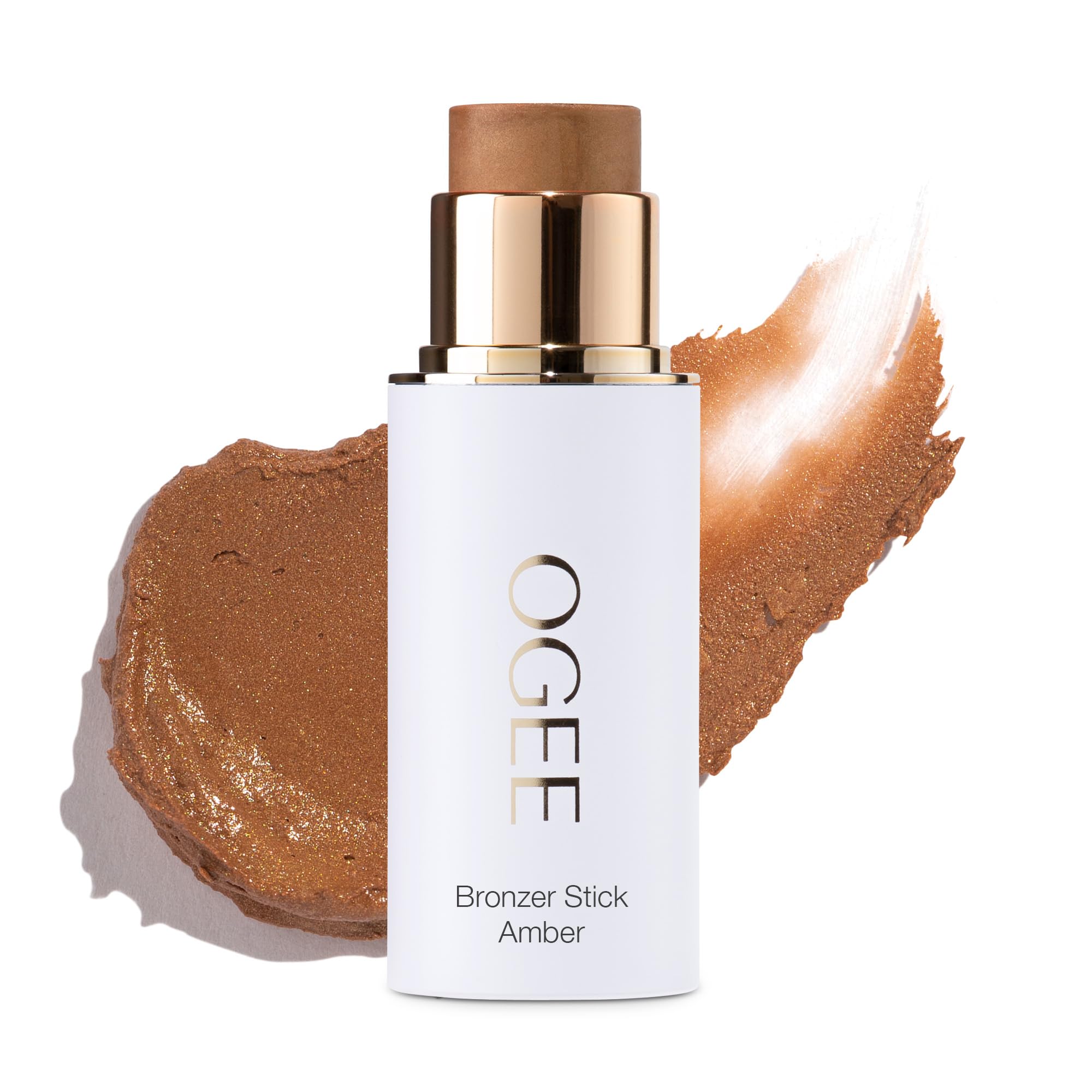 Ogee Sculpted Face Stick Amber-Sun Kissed Bronze swatch for radiant glow