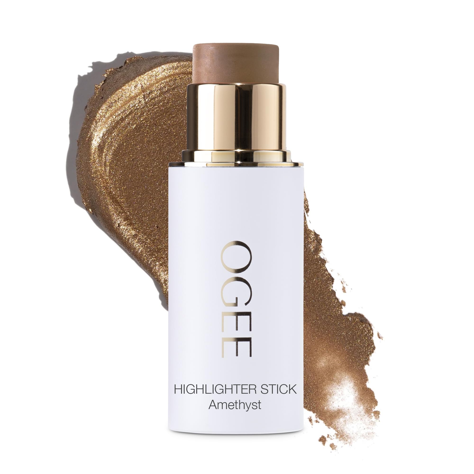 Ogee Sculpted Face Stick Amethyst application swatch for natural, buildable blush glow