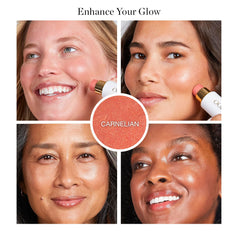Ogee Sculpted Face Stick Carnelian swirl-on cheek demonstrates blendable color for natural flush