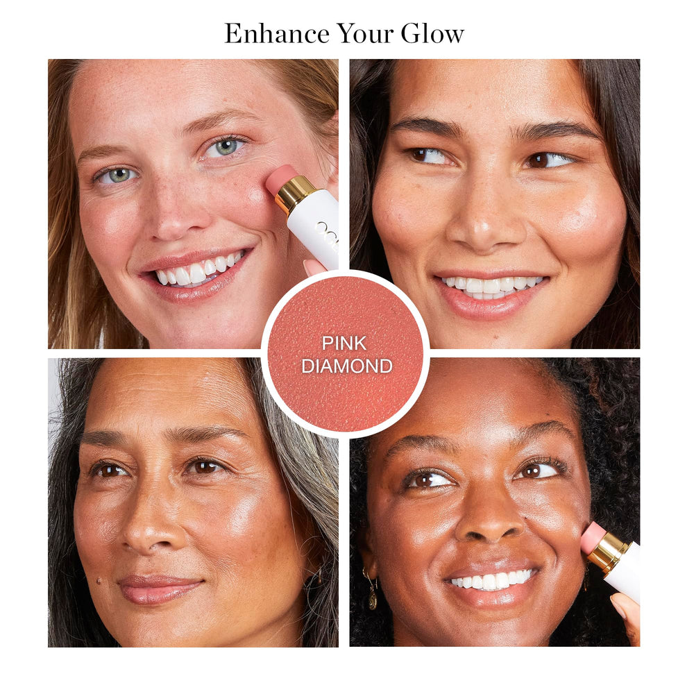 Ogee Sculpted Face Stick Pink Diamond twist application demonstrates easy contouring.