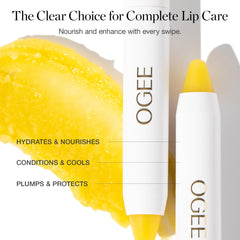 Ogee Sculpted Lip Oil application glide shows minty freshness and easy, non-sticky wear