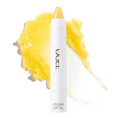 Ogee Sculpted Lip Oil packaging shows CLEAR shade and clean organic ingredients for on-the-go lip care