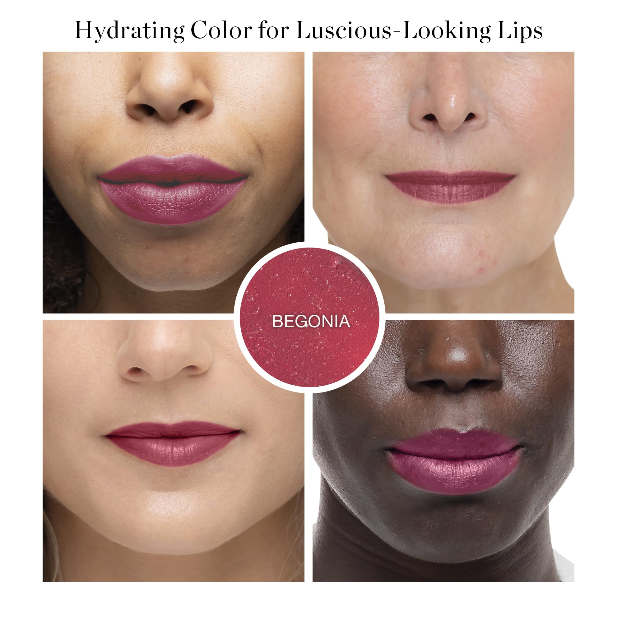 Ogee Begonia swatch demonstrates buildable color for versatile wear.