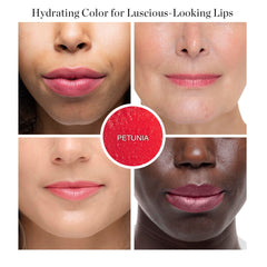 Ogee Petunia lip oil swatches reveal buildable color with a natural glow.