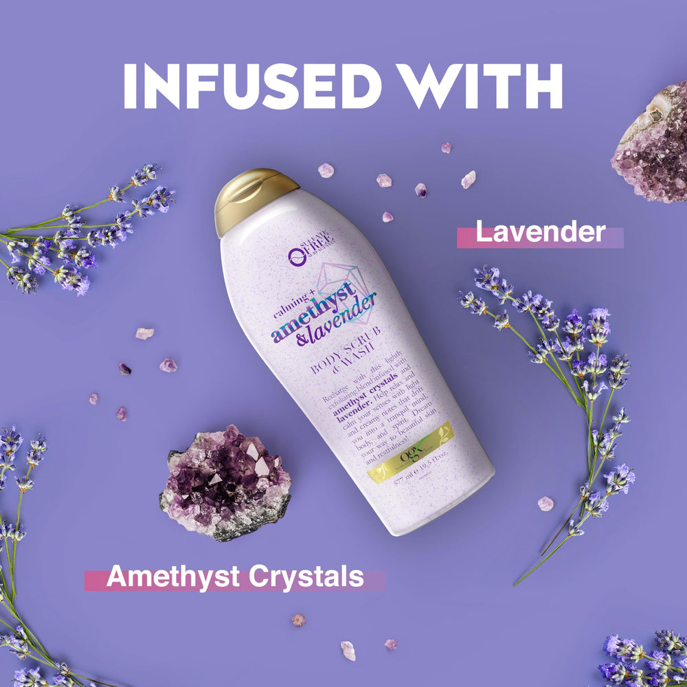 Exfoliating grains in OGX formula for light, smoothing texture.