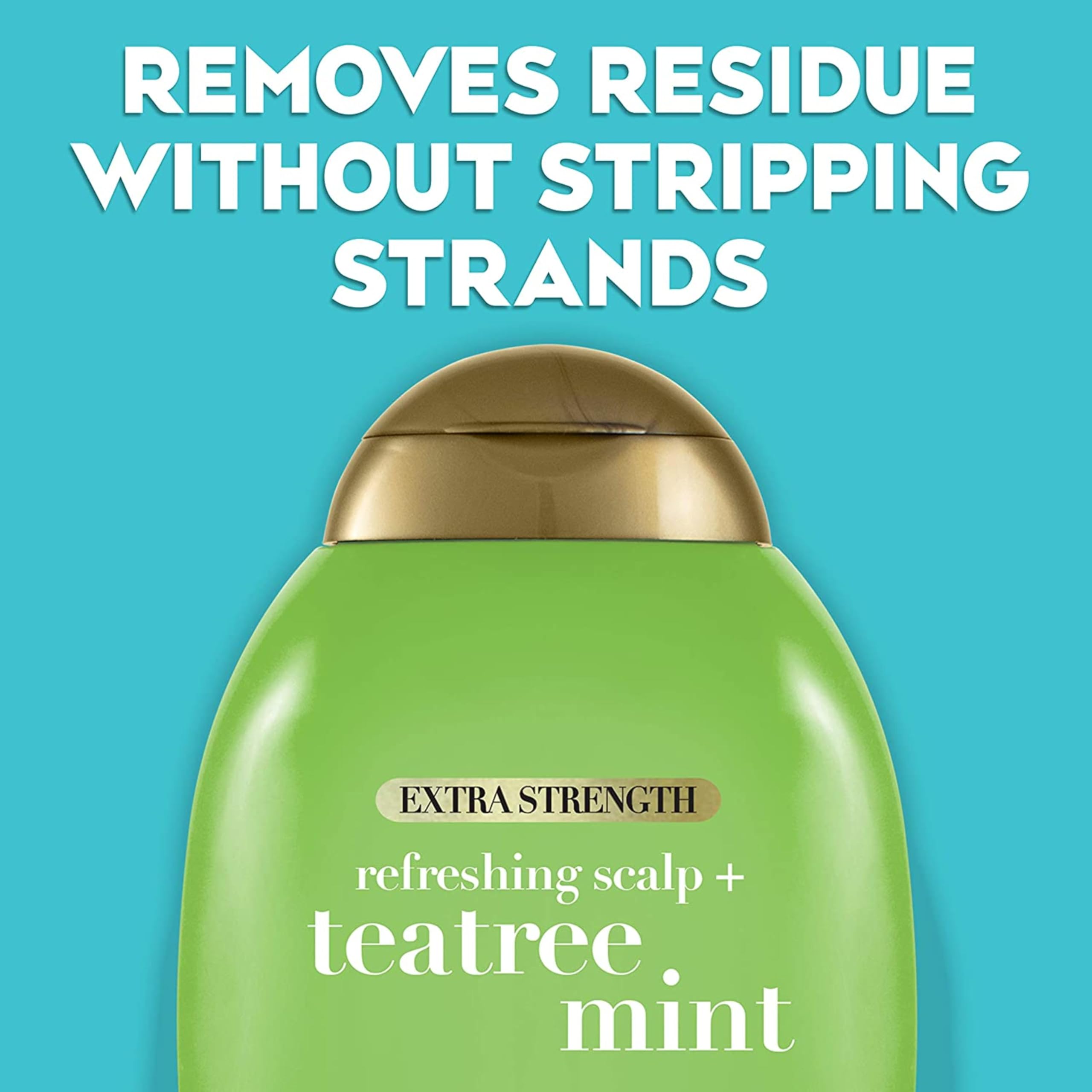 OGX Tea Tree Oil infusion image showing soothing scalp care