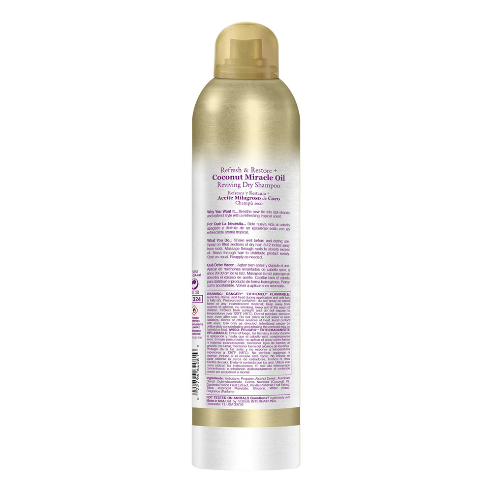 OGX tropical fragrance close-up highlighting coconut and vanilla notes