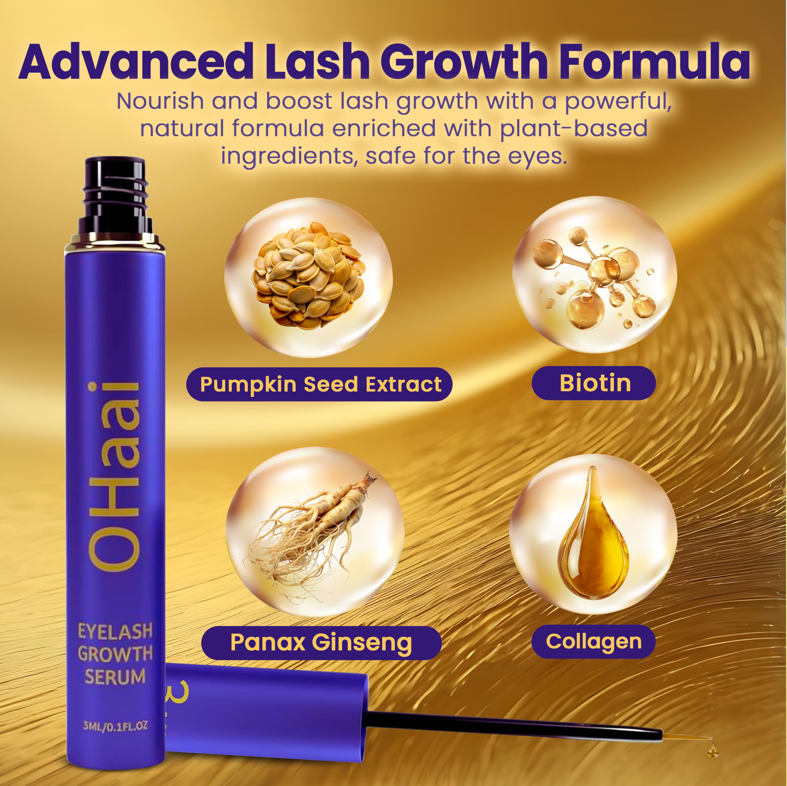 OHaai lash-growth close-up shows thicker, fuller lashes