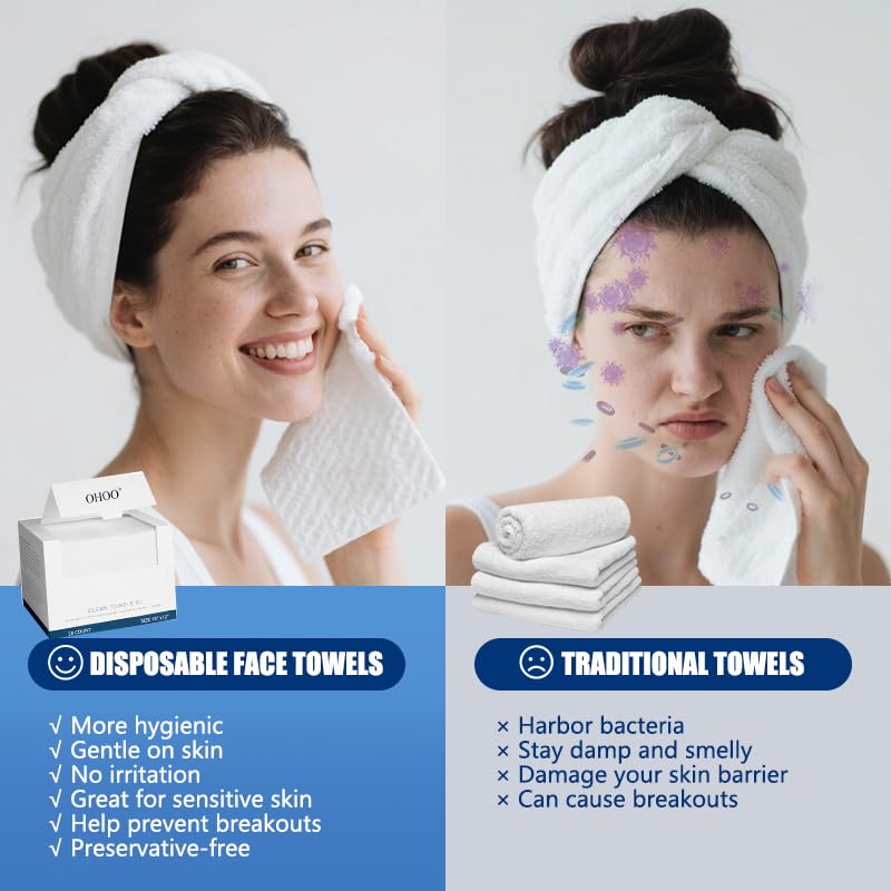 OHOO face towels soft texture highlights gentle cleansing suitable for sensitive skin