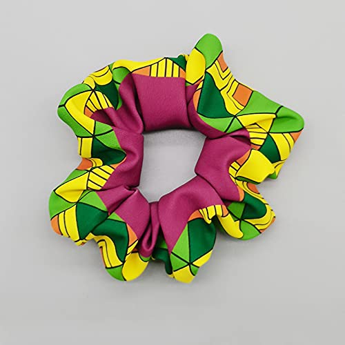 Ohjijinn colorful scrunchies in assorted patterns for kids and adults.