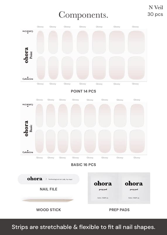 ohora beginner-friendly application with included prep pads file and stick