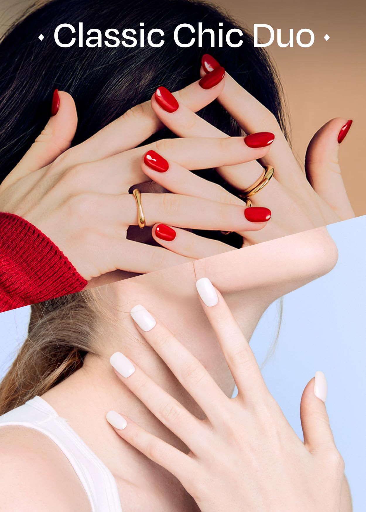 ohora N Clean White semi-cured nail wraps close-up showing versatile clean look and shine.