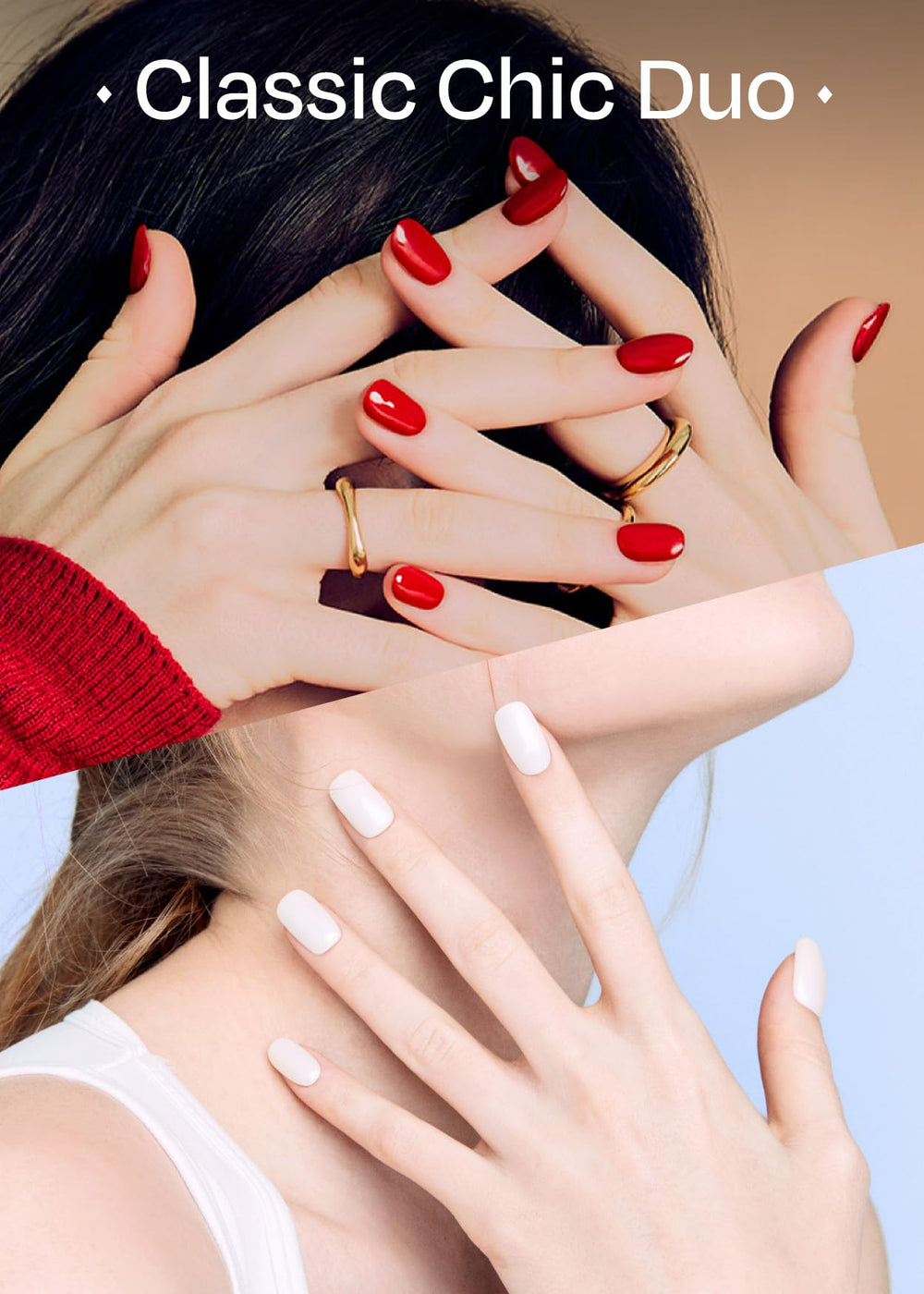 ohora N Clean White semi-cured nail wraps close-up showing versatile clean look and shine.
