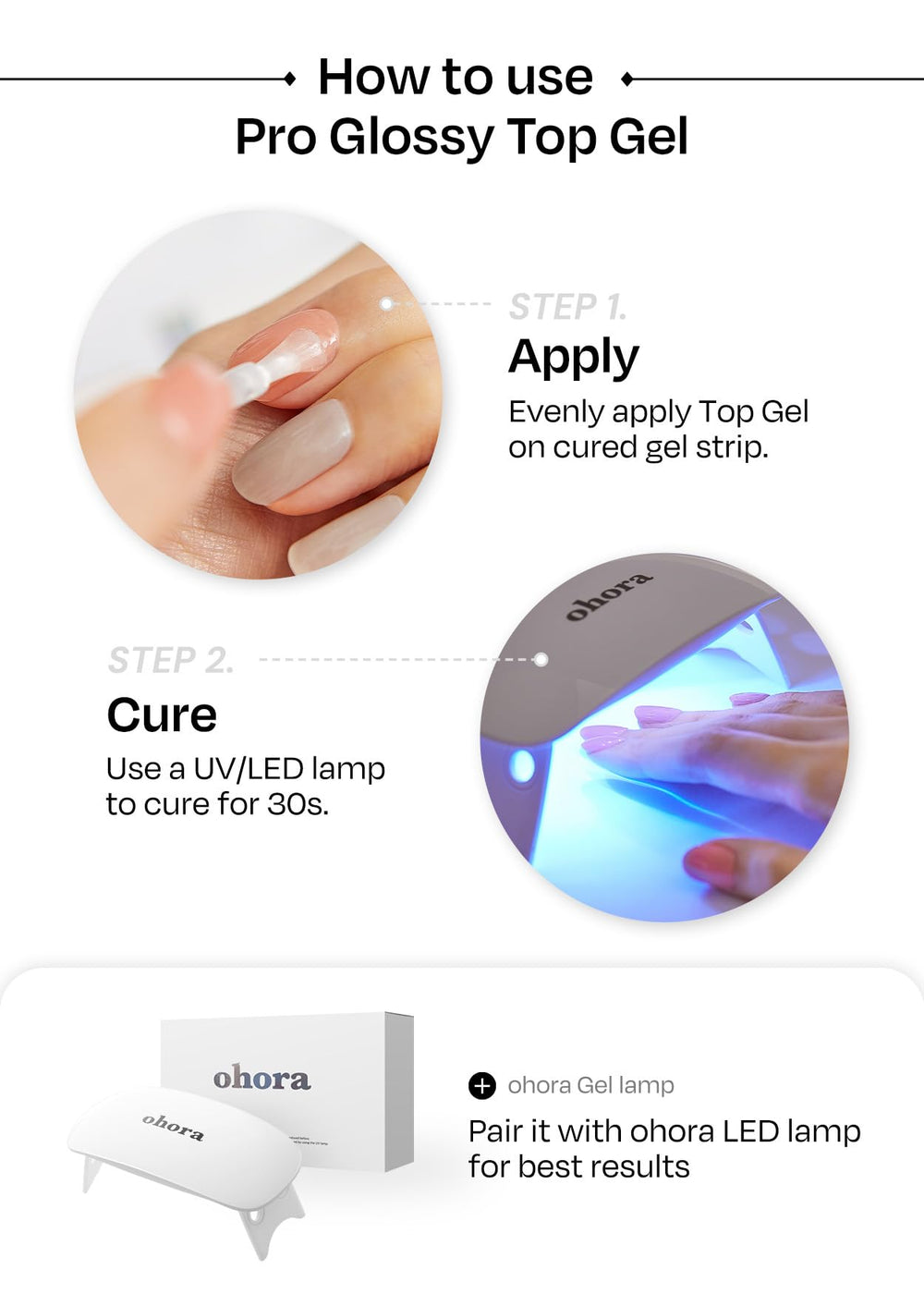 ohora bundle set assembled kit, ready for at-home manicure.