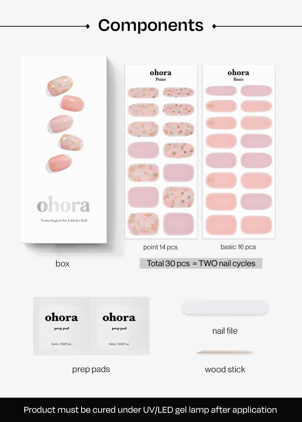 ohora included prep pads nail file stick ensures precise prep and a smooth fit