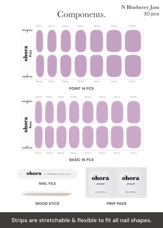 ohora N Blueberry Jam nail file for shaping after removal.