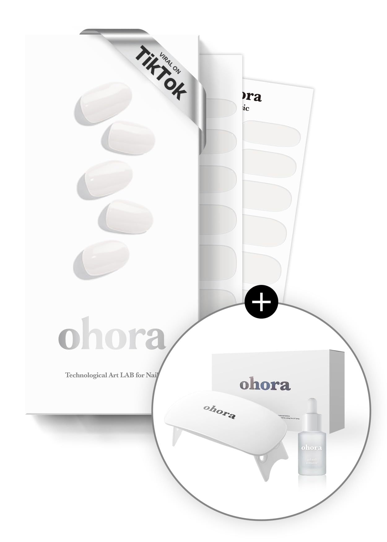 Ohora N Clean White Starter Kit box front—premium at-home nail kit packaging.