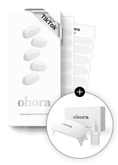 Ohora N Clean White Starter Kit box front—premium at-home nail kit packaging.