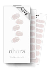 ohora N Dress Up white patterned wrap closeup for chic salon-like nails at home.