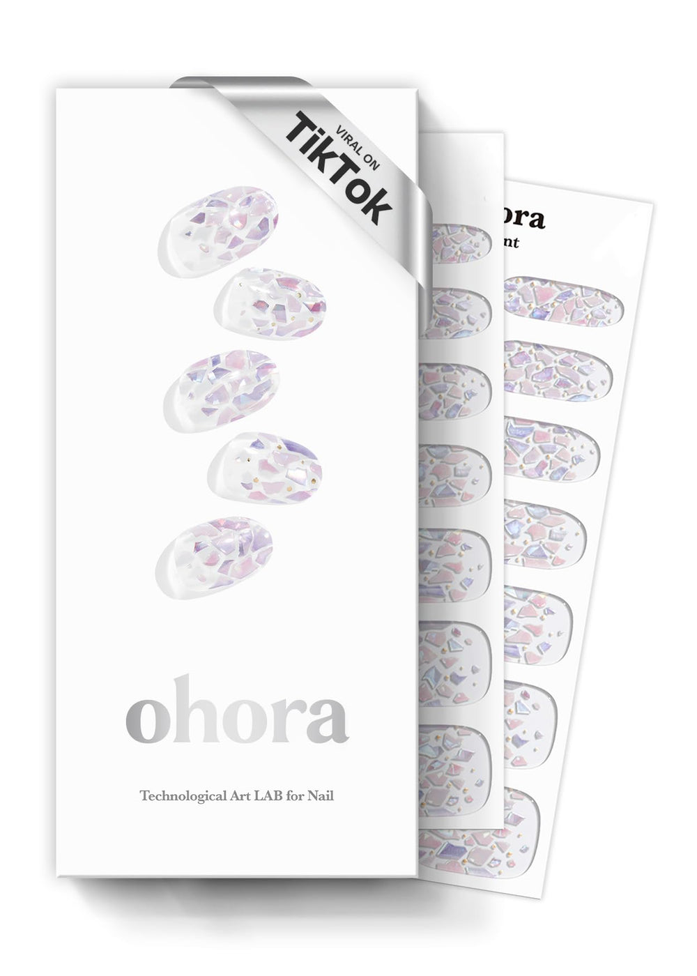 ohora-n-petal-rain-closeup shows precise pattern for salon-like manicure.