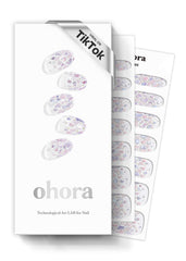 ohora-n-petal-rain-closeup shows precise pattern for salon-like manicure.