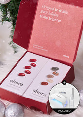 ohora n red chrome nail wraps swatches reveal festive shimmer for quick glam at home