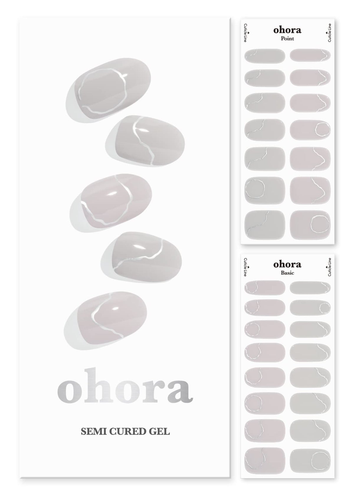 ohora n-silky-way nude-metallic wraps in a box for salon-like at-home nails