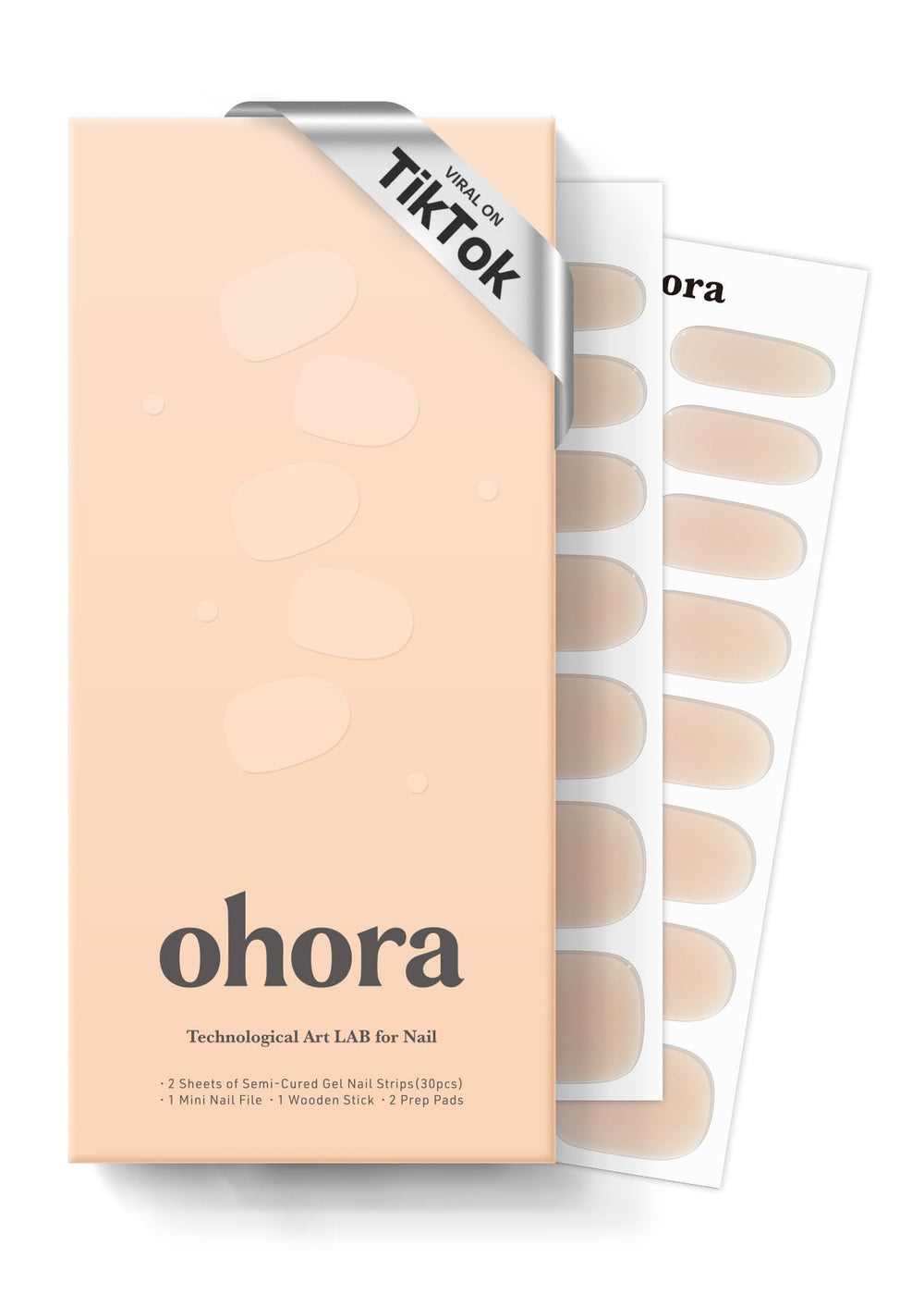 ohora N Bare Milk Tea box closeup—comprehensive kit for quick professional-looking nails