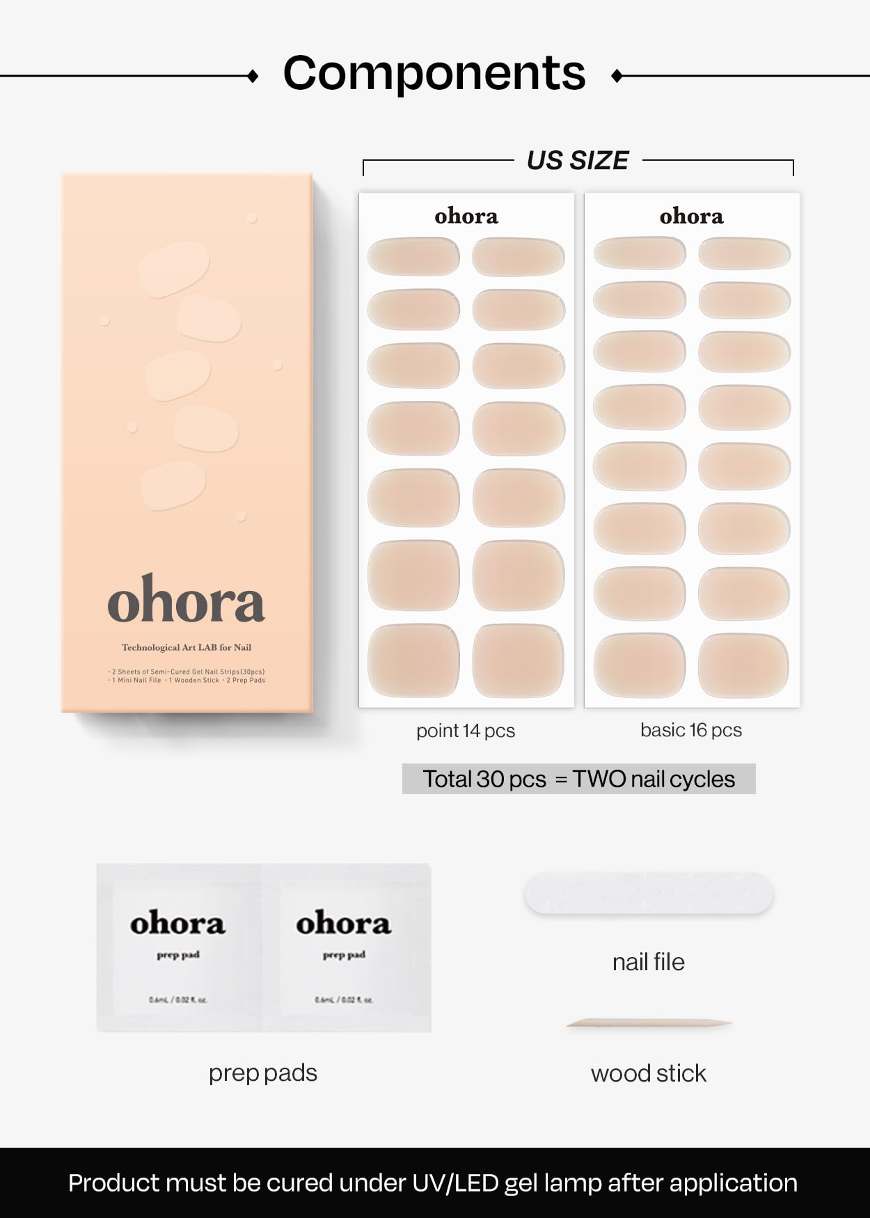 ohora N Bare Milk Tea under lamp cure demonstrates semi-cured formula lasting up to two weeks