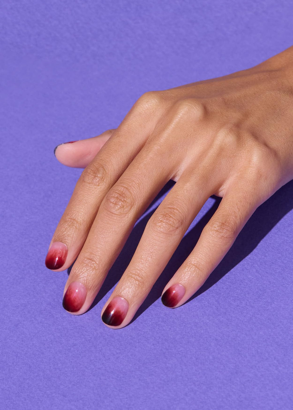 ohora semi cured gel nail strips uv lamp cure demonstrates durable, chip-free finish