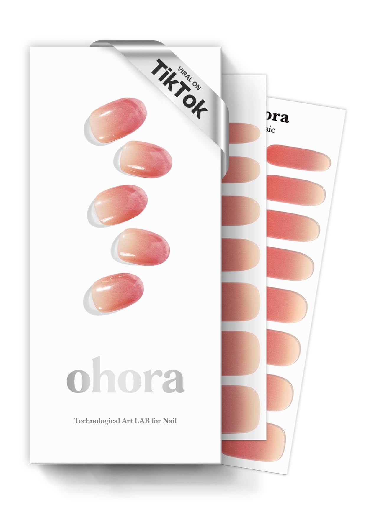 ohora nail strips red ombre packaging offers easy at-home salon-like nails