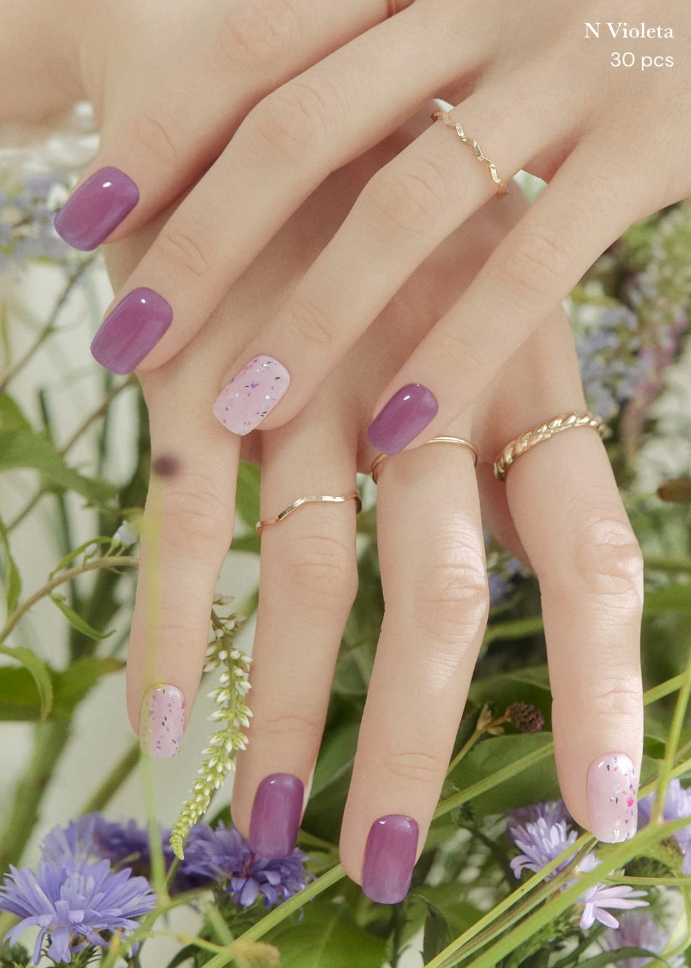 ohora n violeta nail strips under uv lamp cure quickly for long-lasting shine.