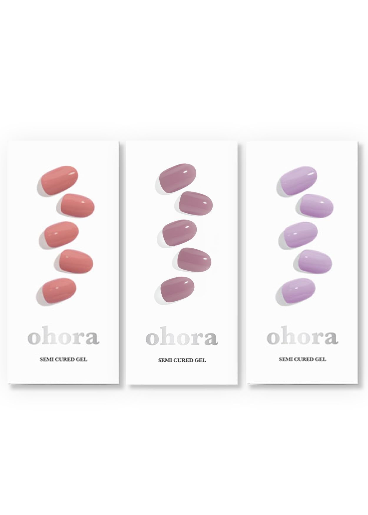Ohora N Bare Plum wraps closeup showing precise fit for salon-quality nails at home.
