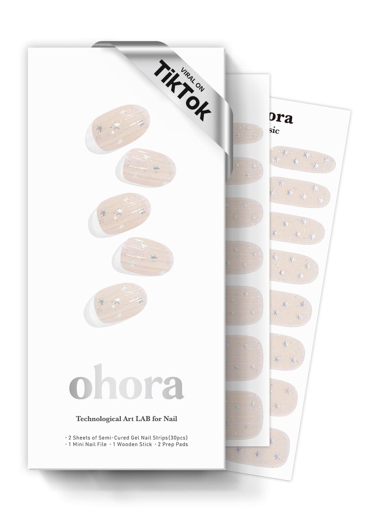 ohora N Milky Star box-packaging shows complete at-home manicure kit for convenience.