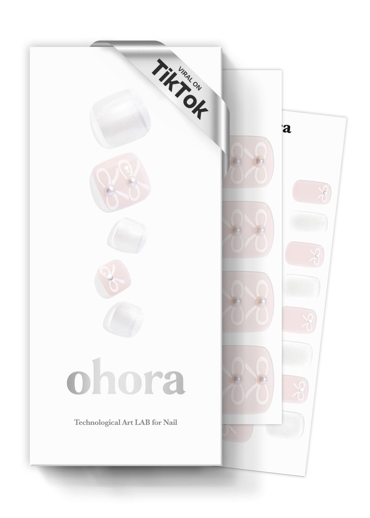 ohora Semi Cured Gel Pedi Strips P Lily white swatches for a clean pedicure look