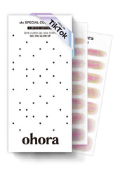 ohora Rainbow Bomb wraps close-up shows glossy rainbow ombre finish for instant salon-ready nails