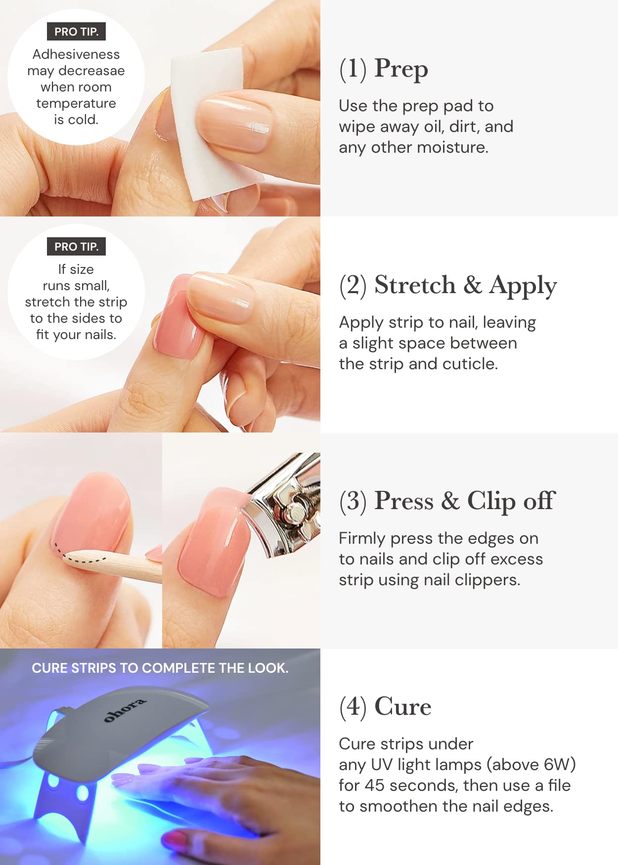 ohora salon-quality finish on nails under UV lamp close-up