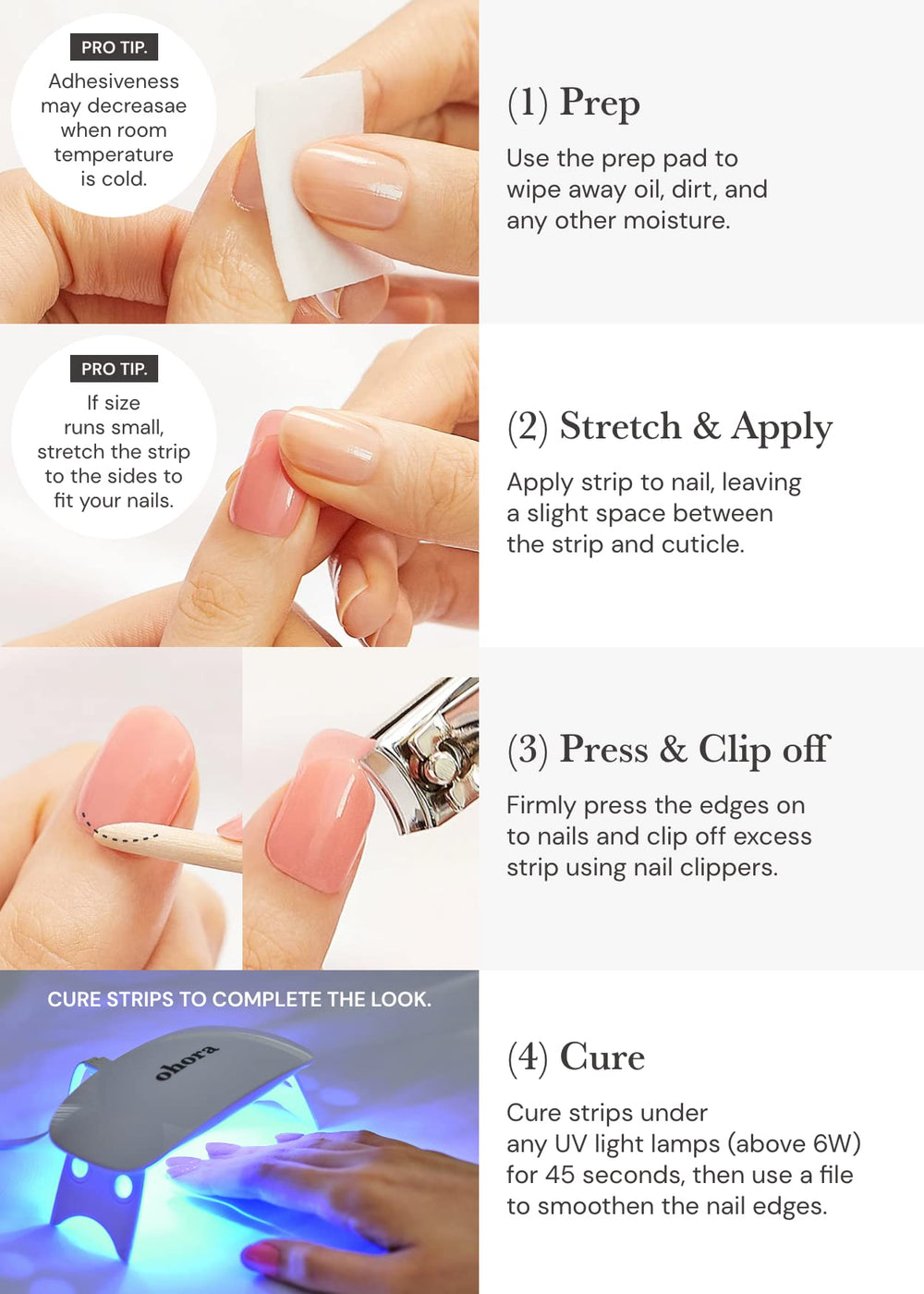 ohora salon-quality finish on nails under UV lamp close-up