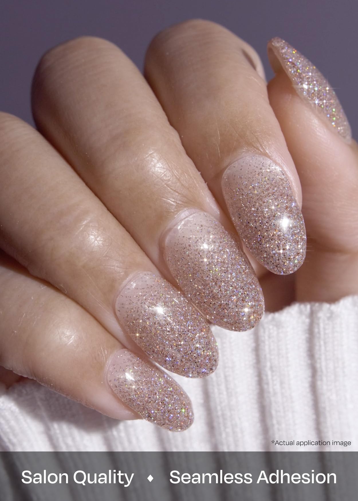 ohora semi cured gel nail strips application close-up showing simple steps and cure