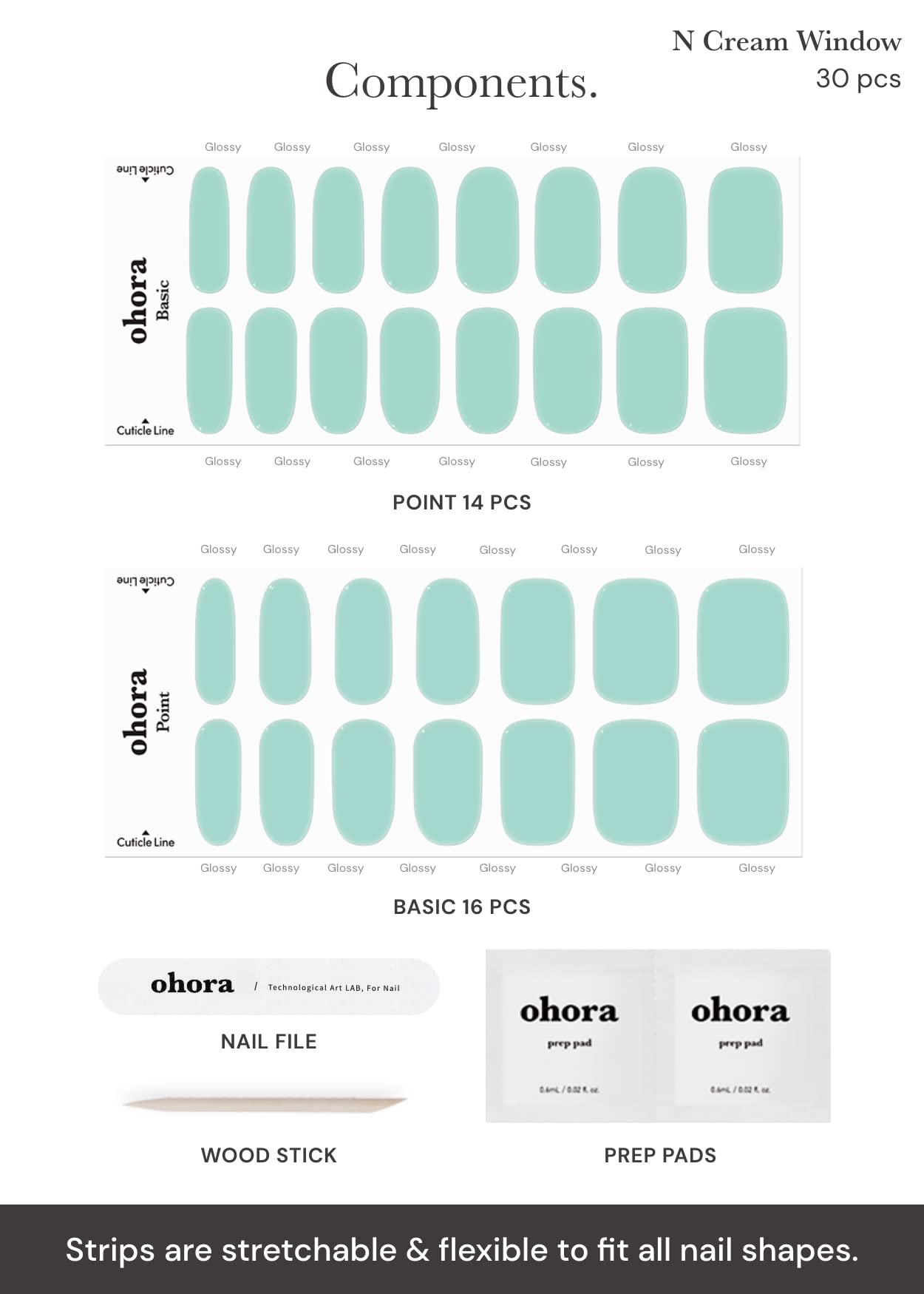 ohora semi-cured gel nail strips cream window at-home-use setup