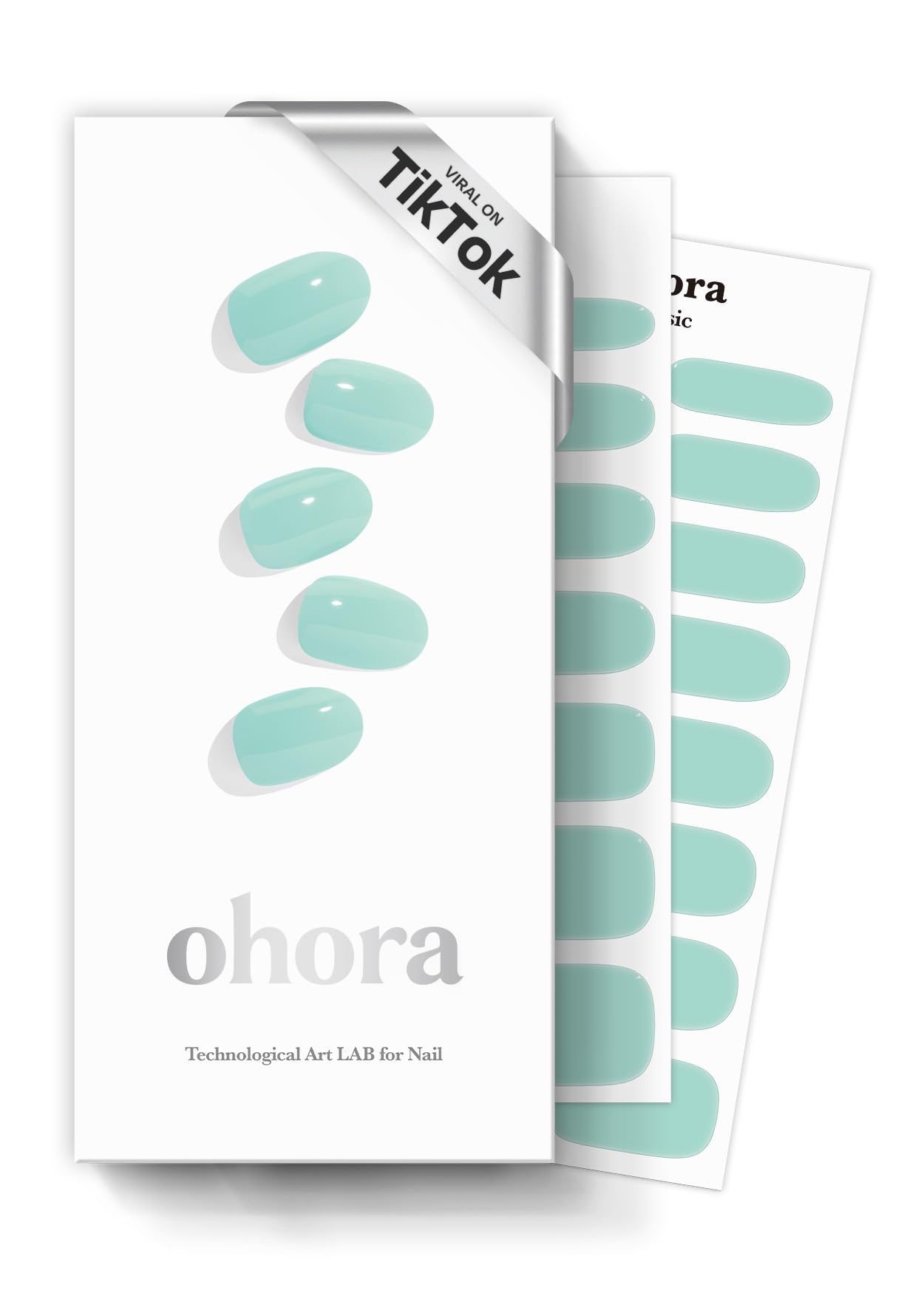 ohora semi-cured gel nail strips cream window pack for at-home manicure