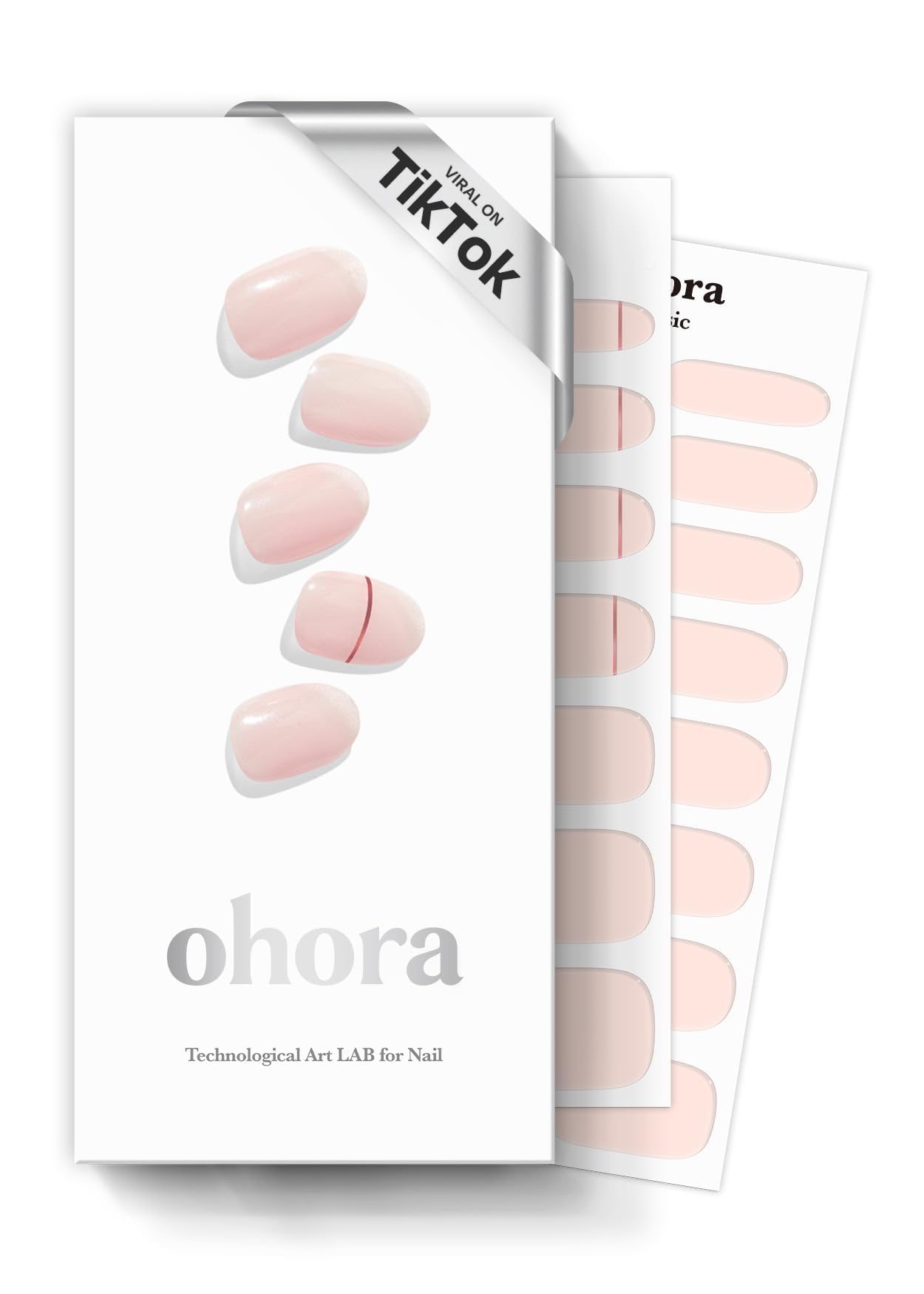 ohora semi cured gel nail strips No11 box front for quick salon-style nails.
