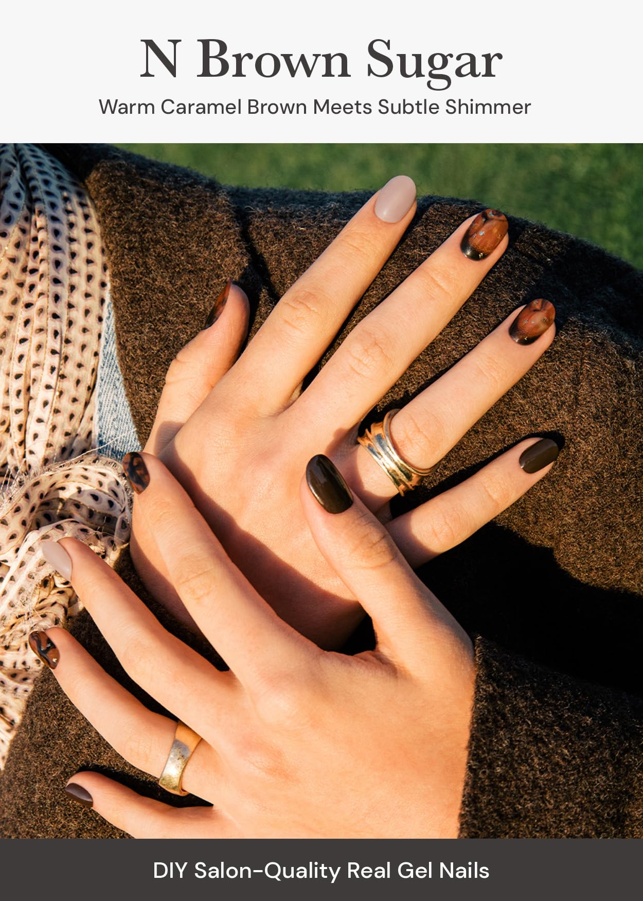 ohora n brown sugar strips close up marble texture for chic manicure