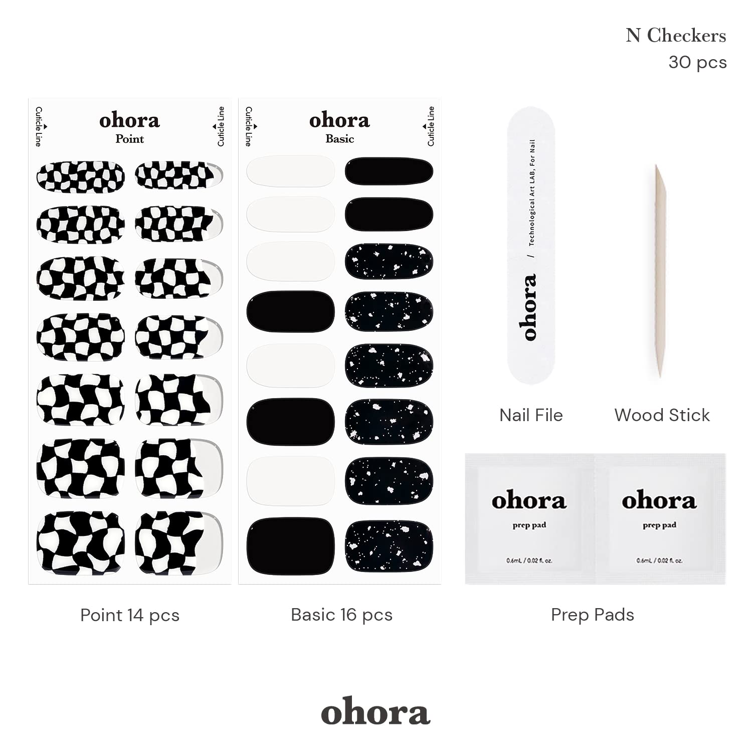 ohora semi cured gel nail strips n checkers works with uv led lamps for compatibility
