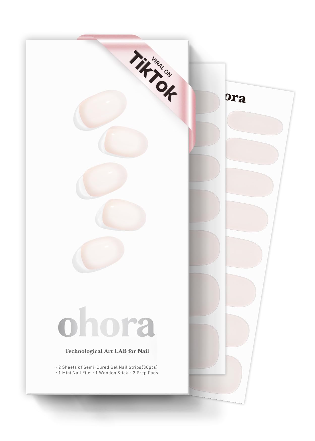 ohora semi cured gel nail strips coconut jelly packaging for salon-quality results at home